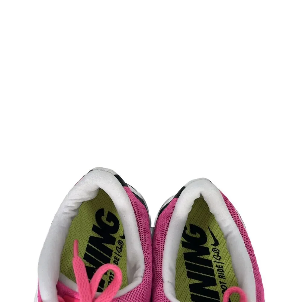 Nike Free Women's Pink 4.0 Flyknit Lace Up Athletic Running Shoes - 8 - Picture 3 of 8